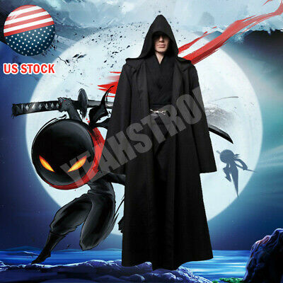 Medieval Vampire Velvet Hooded Cloak Wicca Long Robe Witch Larp Capes Halloween