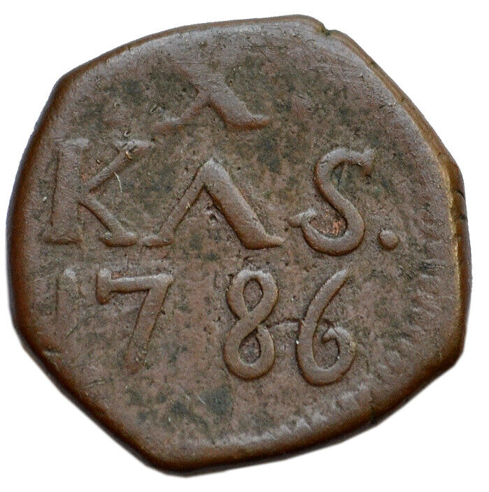 Danish India (tranquebar) X Cash 1786 Copper Vf Christian Vii Free Shipping