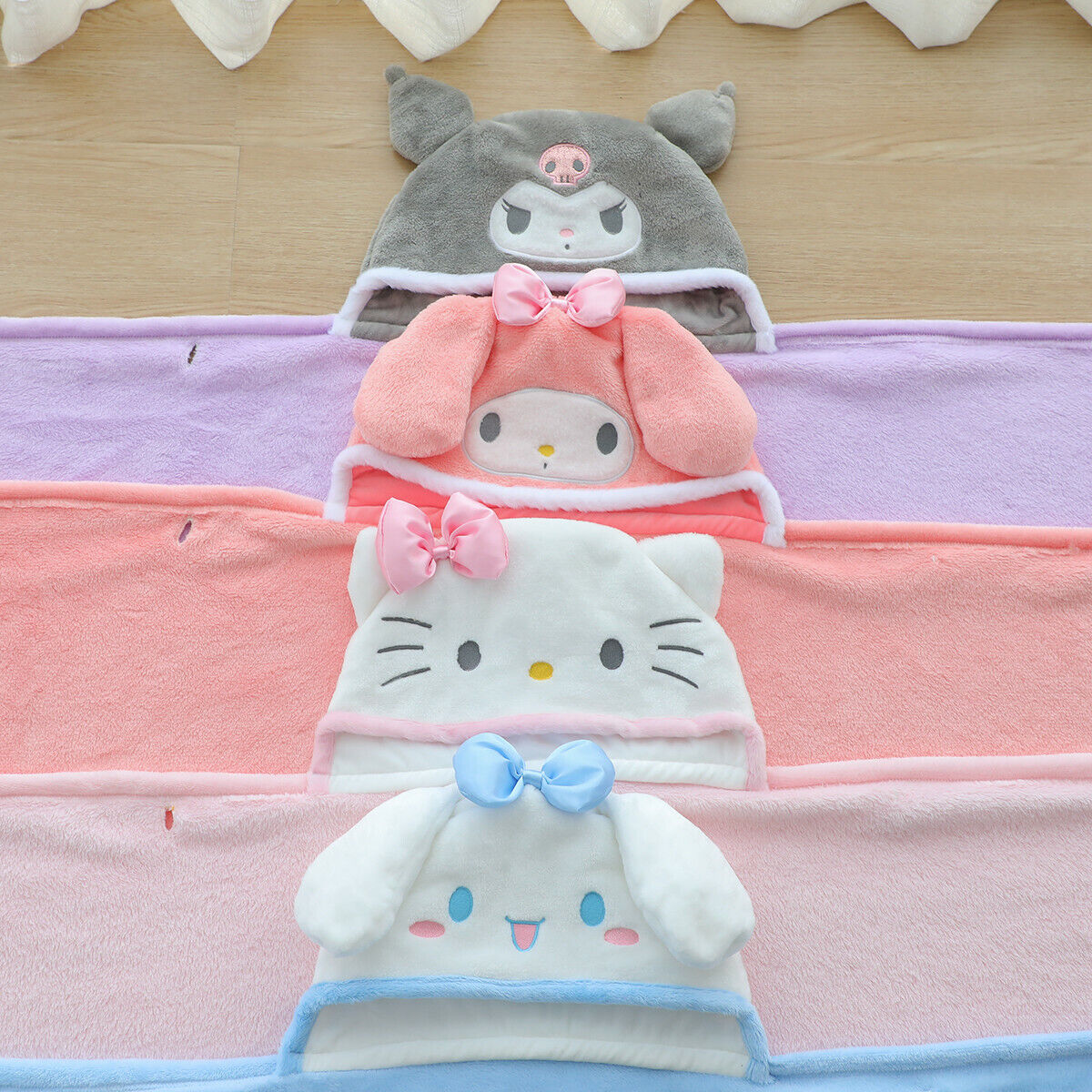 kuromi melody Cinnamoroll fuzzy plush blanket Capes Cloaks cosplay nap blankets