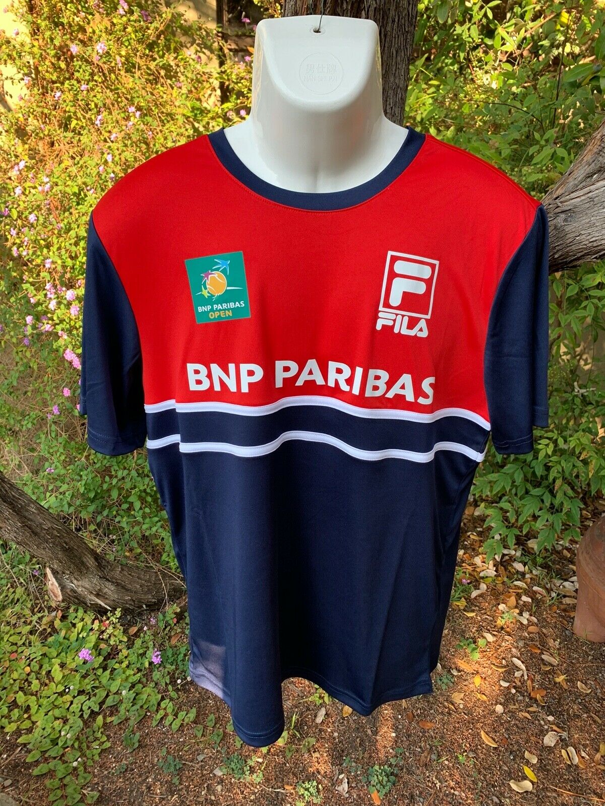 Fila Bnp Paribas Open Shirt Mens Size Medium Blue & Red Brand New