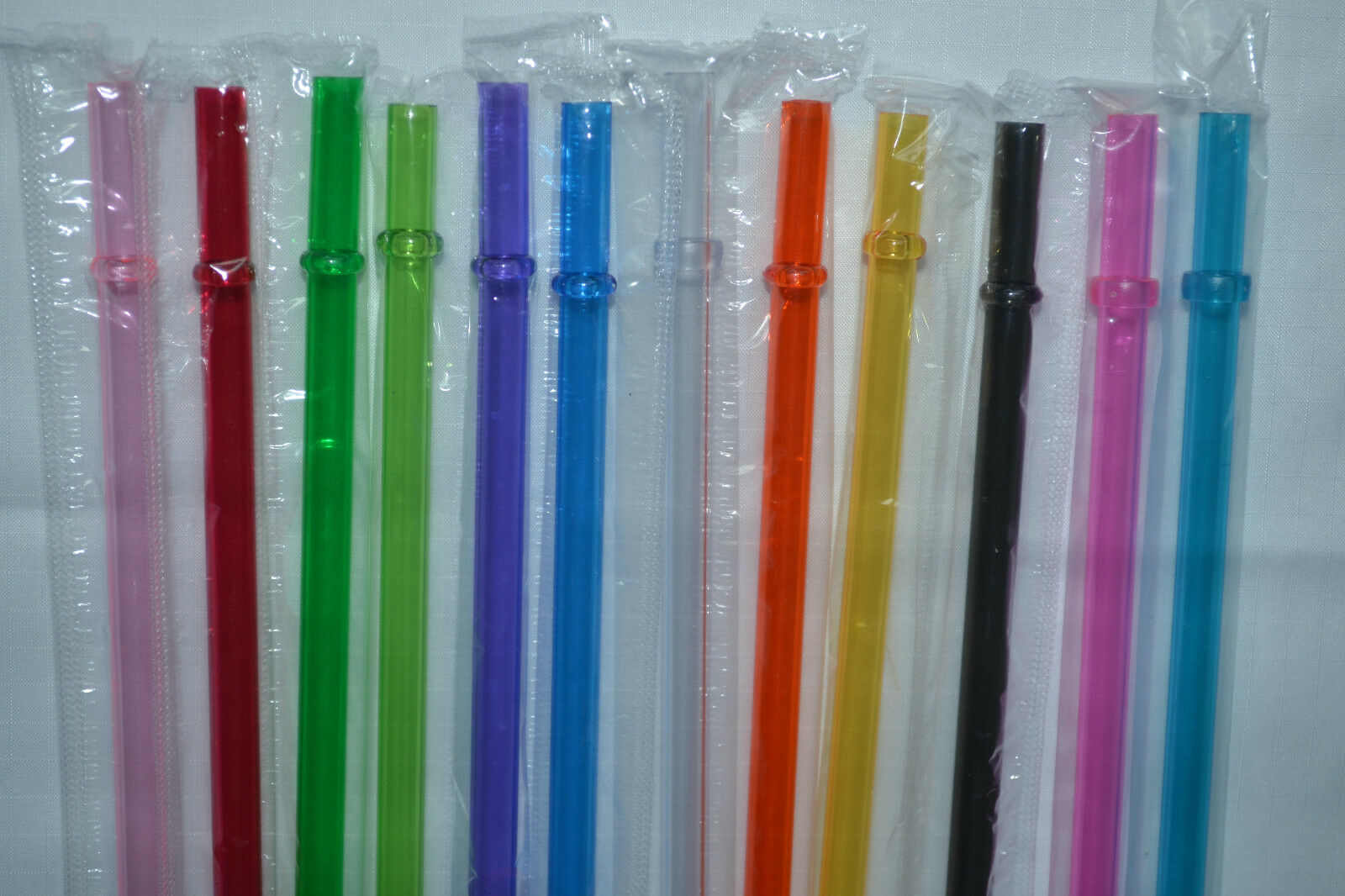 Reusable Straws Clear Solid Colors Plastic Acrylic 9” Rings BPA Free Sealed #2