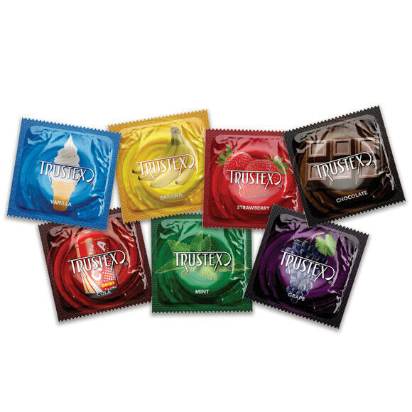 Trustex Assorted Flavors Flavored Lubricated Condoms - Choose Flavor & Amount