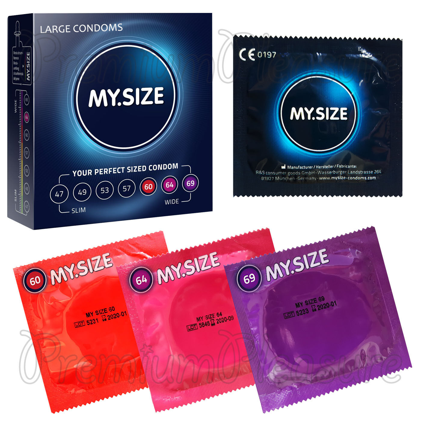 My Size Large Condoms 60mm 64mm 69mm Width * Xl Xxl King Magnum Size *wider Fit