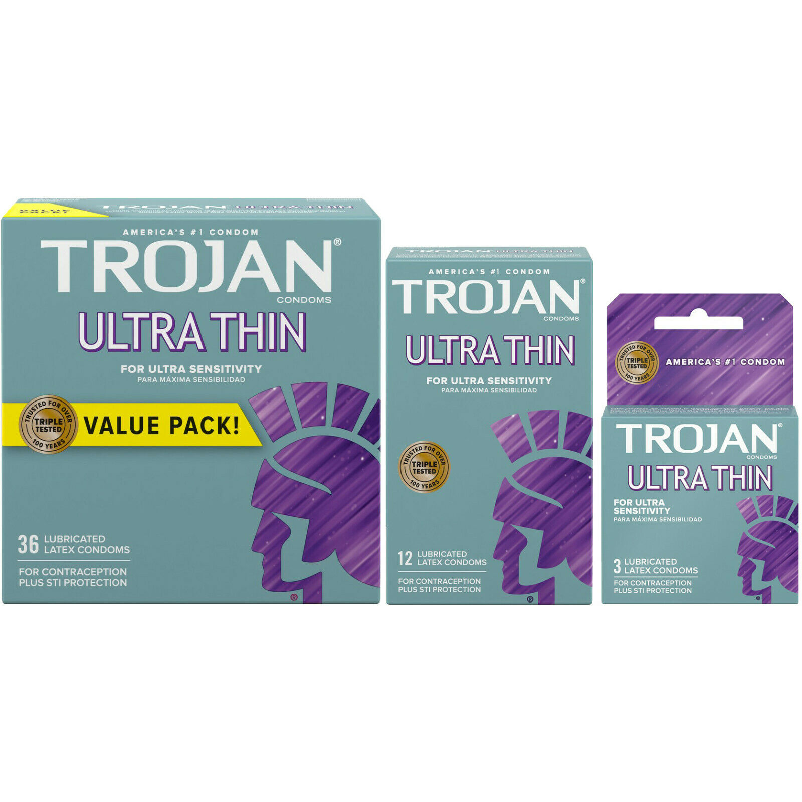 Trojan Ultra Thin Ultra Sensitivity Lubricated Condoms - Choose Quantity
