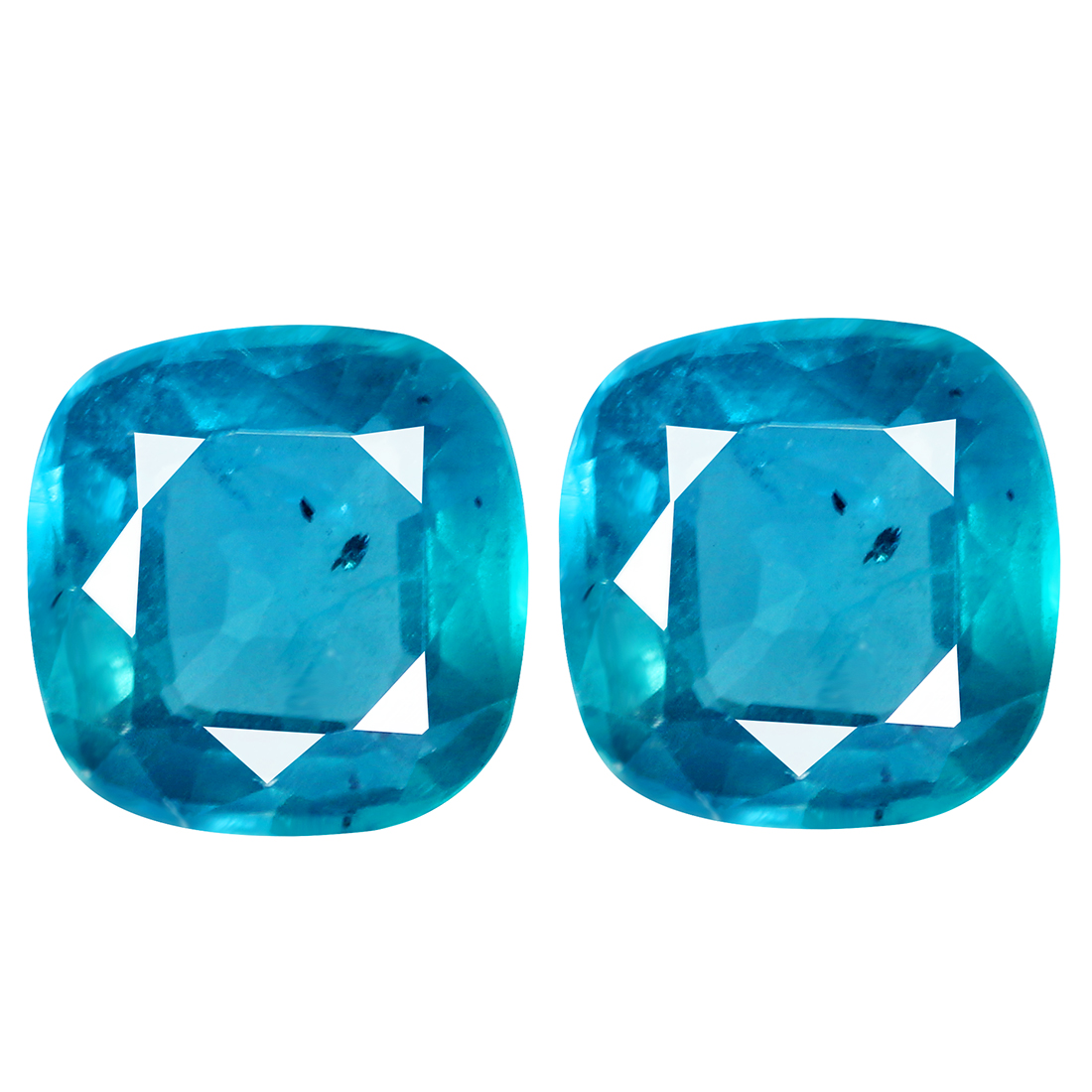 1.93ct [2 Pcs Pair] Exclusive Cushion Cut 6 X 6 100% Natural Royal Blue Kyanite