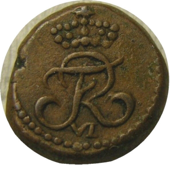 elf India Danish Tranquebar 4 Cash 1816  Frederick VI