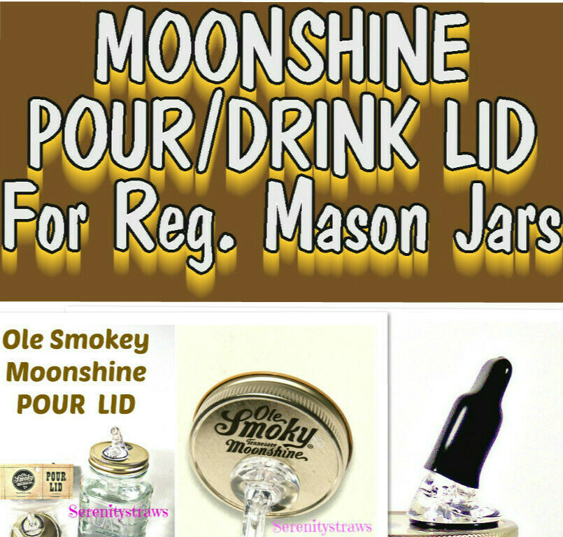 Ole Smoky & Clear Reg. Mouth Mason Jar Pour Lids, Spout Caps, Blanket, Koozies